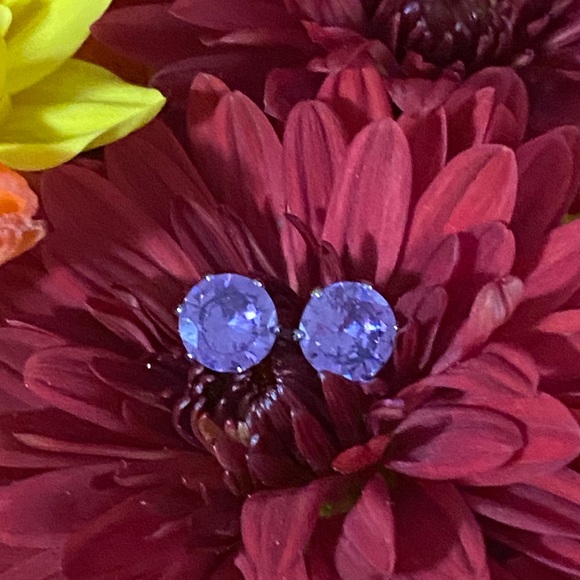 Sterling Silver Birthstone Earrings Alexandrite - Picture 8 of 10